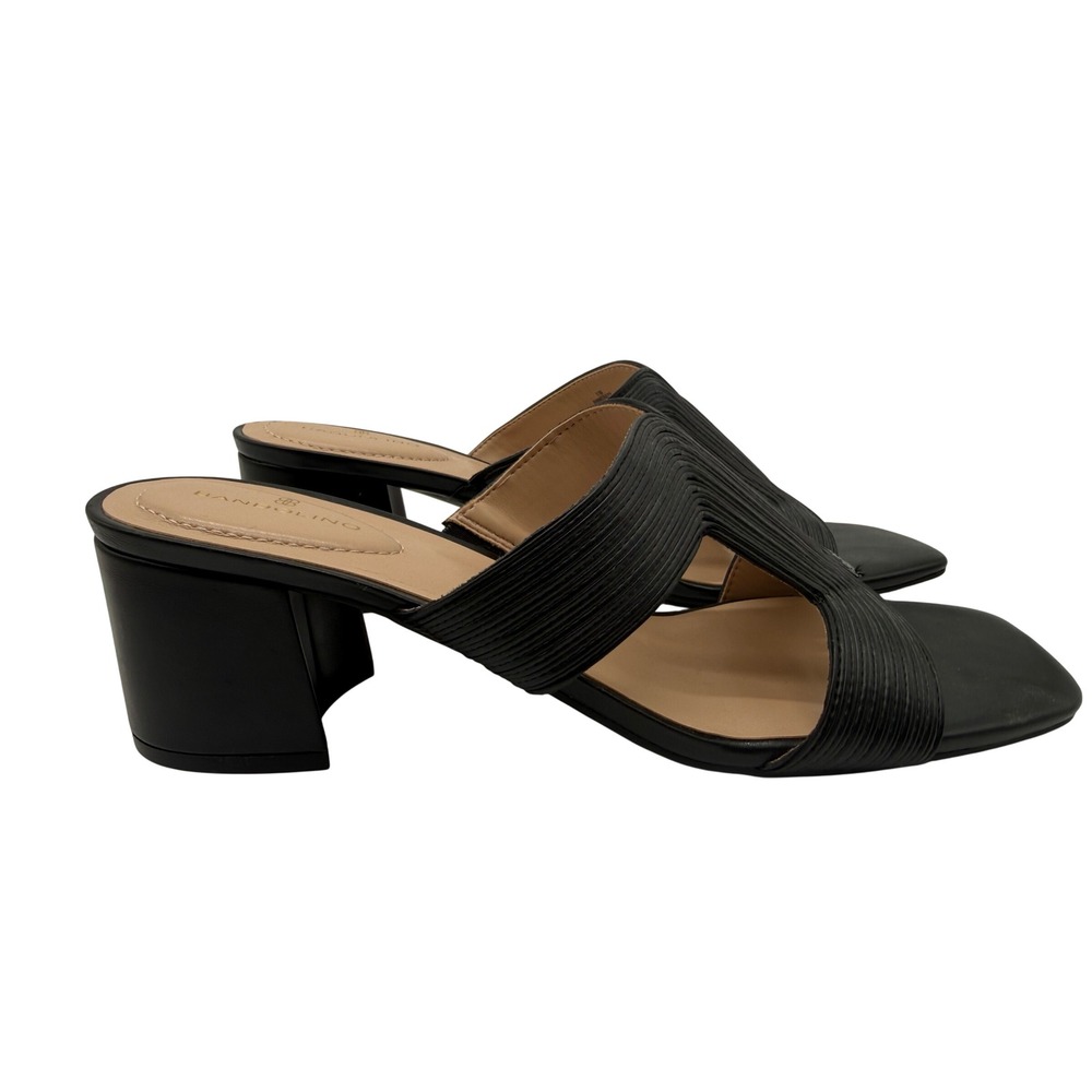 Bandolino BMMERILYS Heeled Sandals Womens 11M Black Excellent Block Heel Mules